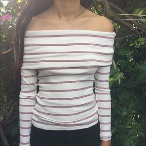 stripped off the shoulder top